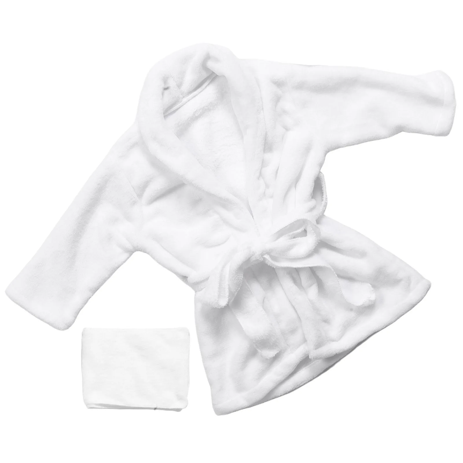 1 комплект, детский халат из плотного кораллового флиса с капюшоном - Фотография_2