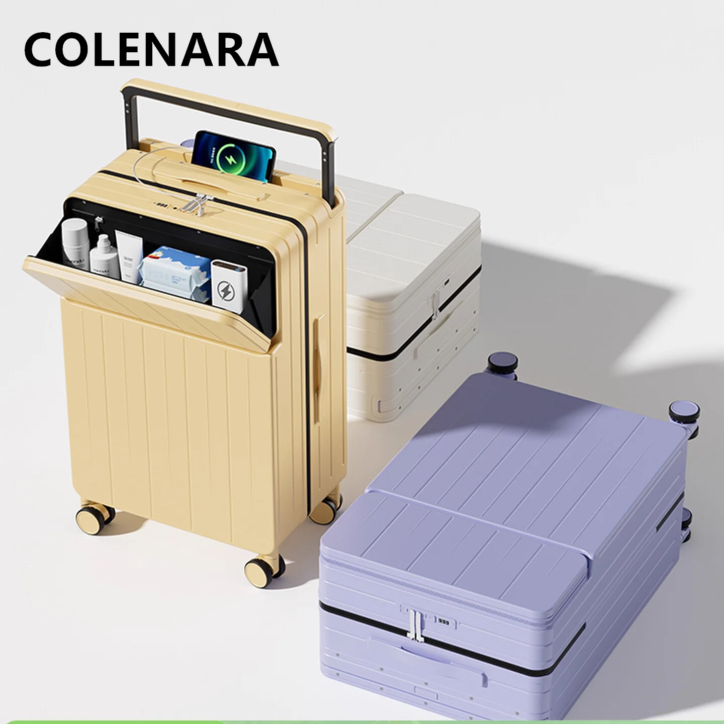 Многофункциональный чемодан colenara с зарядкой через usb