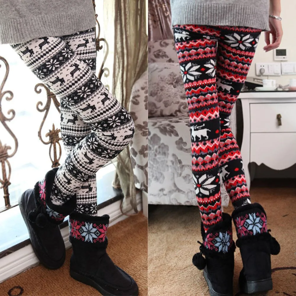 Рождественские женские леггинсы