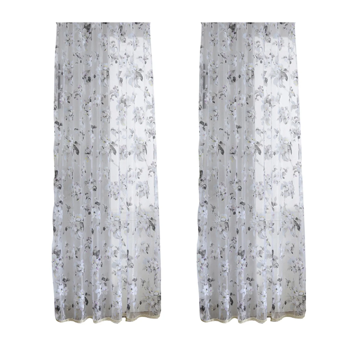 Прозрачная оконная занавеска с цветком орхидеи - Фотография_2