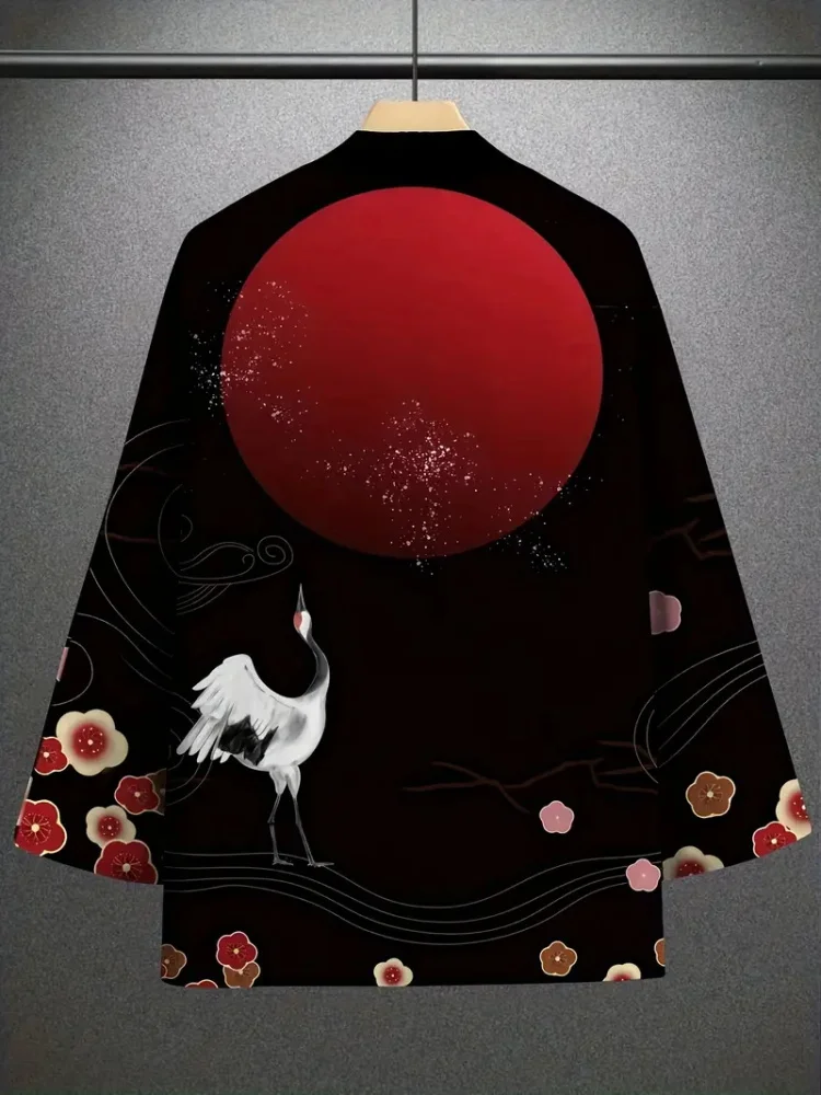 Новый тренд, модное мужское повседневное кимоно - Фотография_2