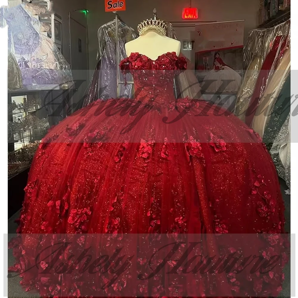 Мексиканское бордовое платье quinceanera - Фотография_4