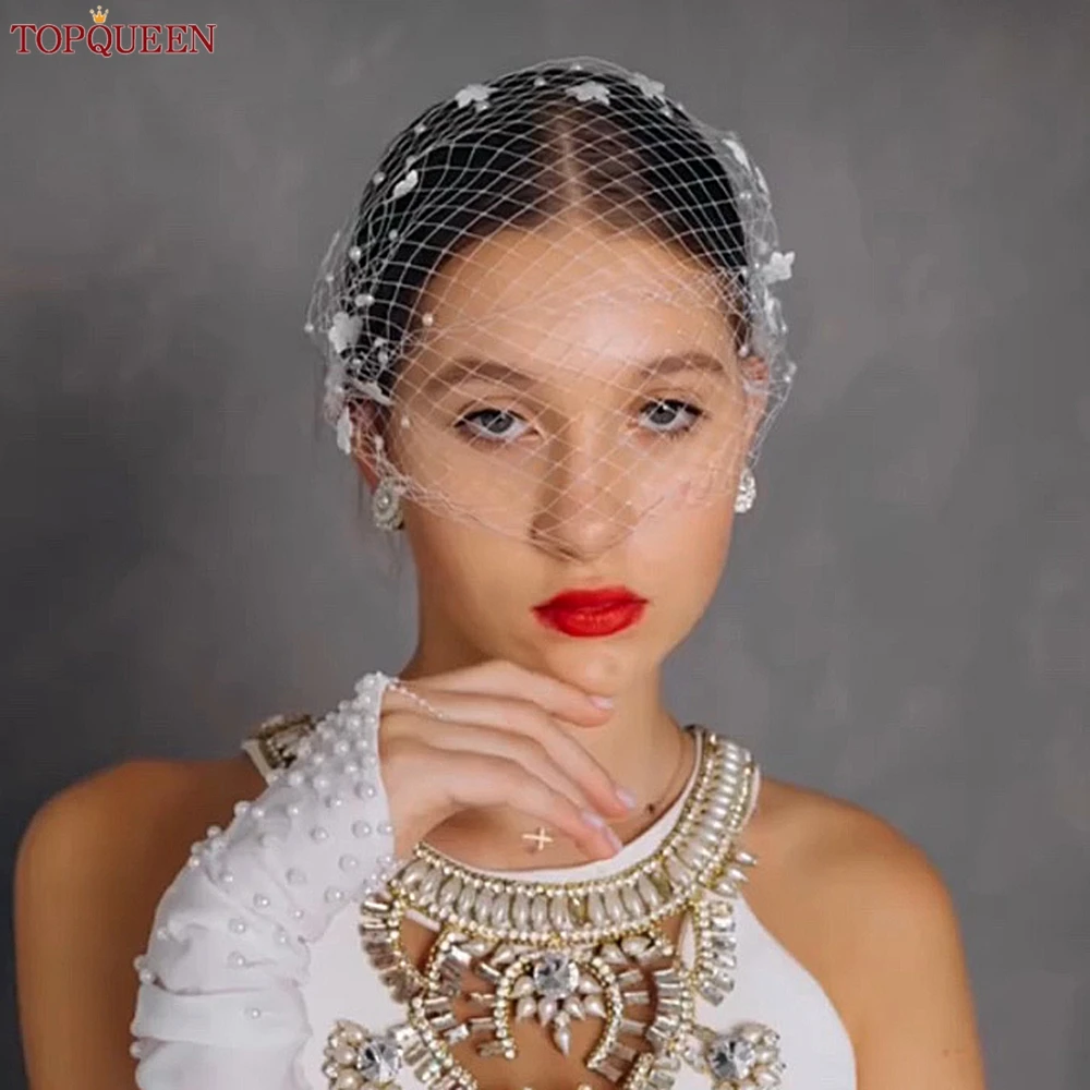 Тюлевая вуалетка topqueen va15 в русском стиле
