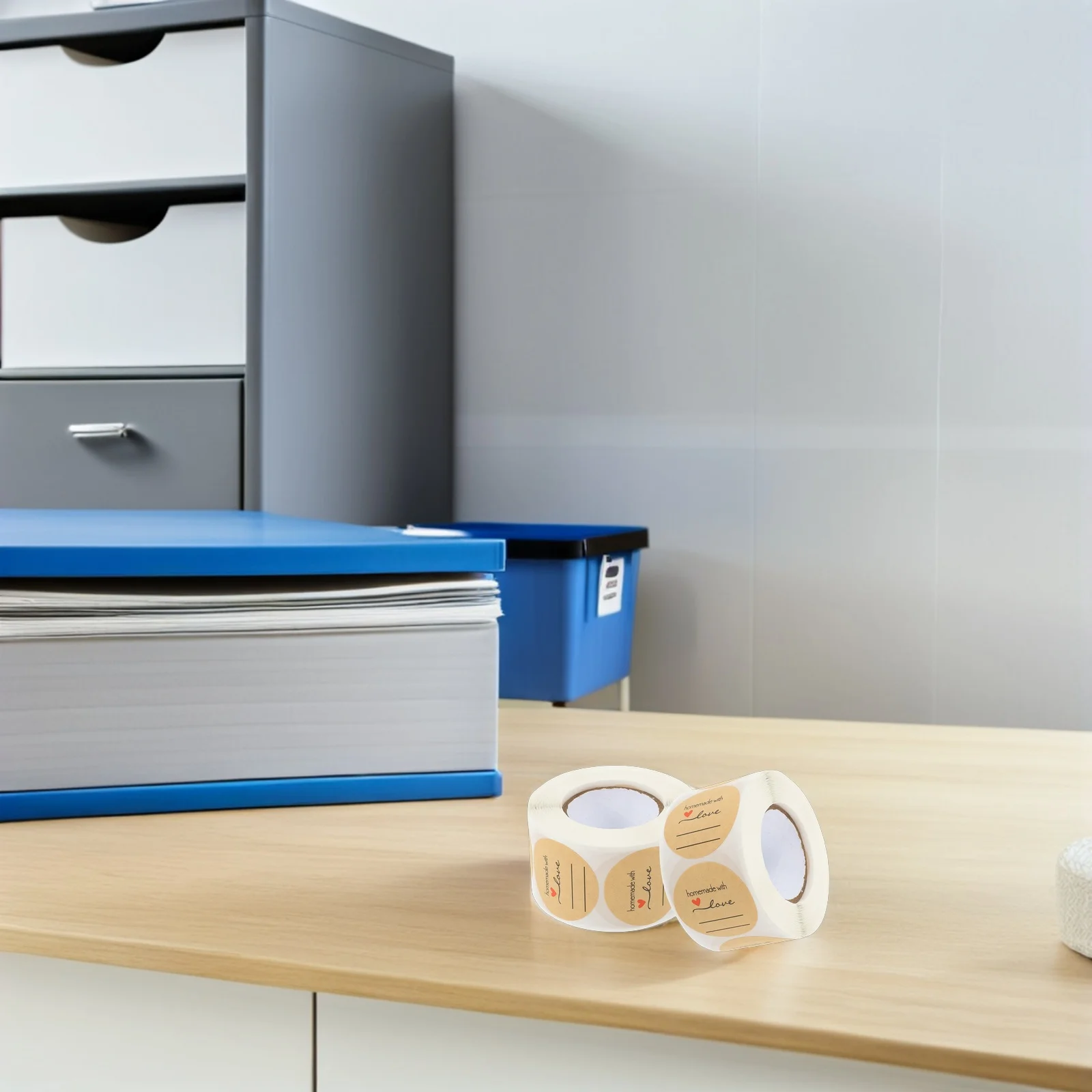 2 рулона, круглые этикетки для выпечки из крафт-бумаги - Фотография_2