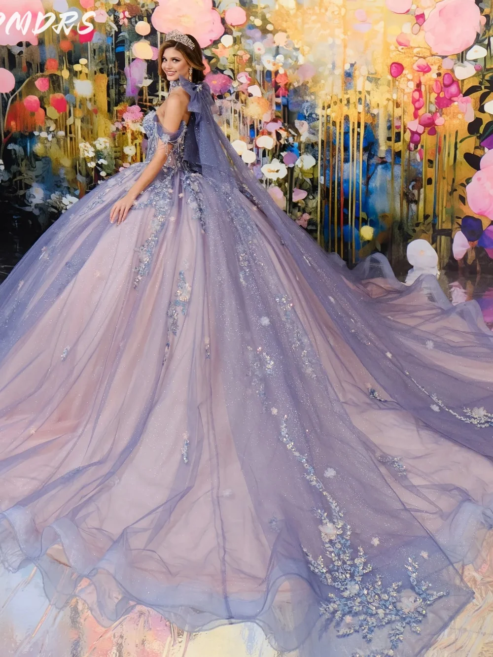 Романтическое платье quinceanera с открытыми плечами - Фотография_2