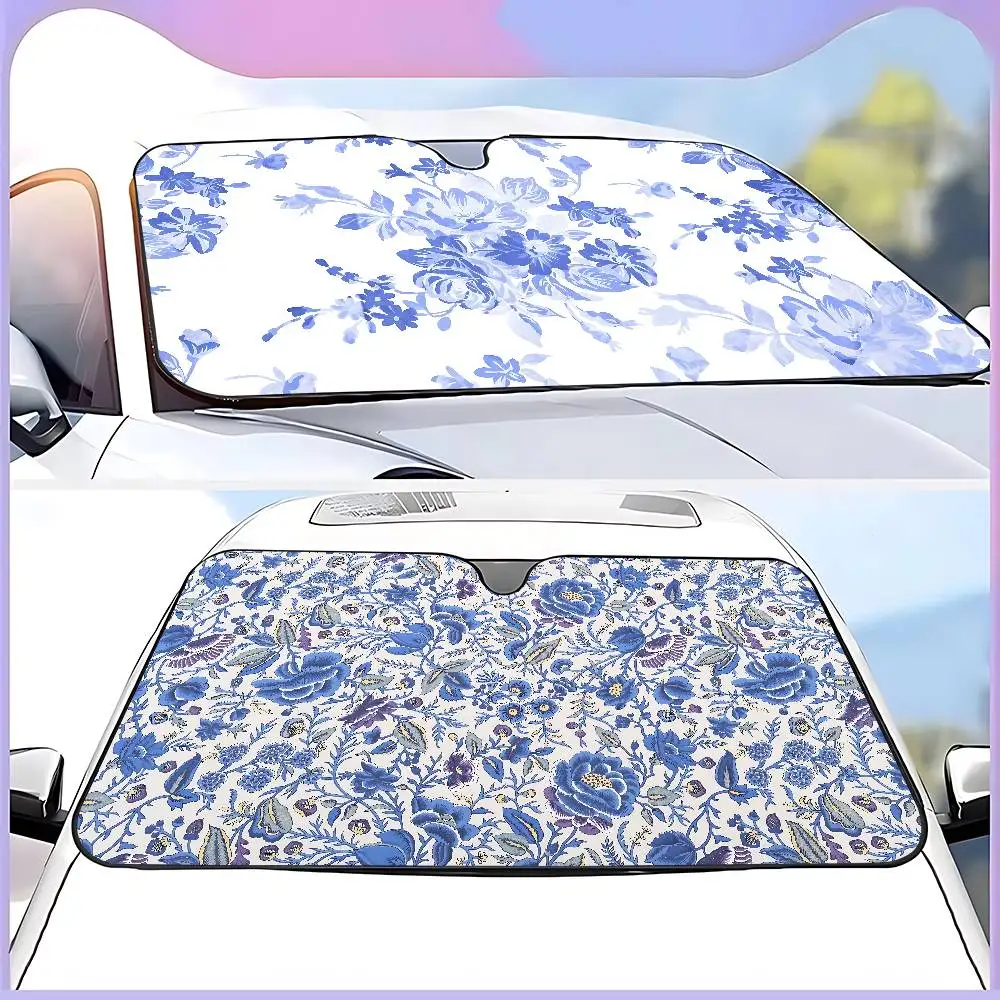 Сине-белый фарфоровый автомобильный солнцезащитный козырек - Фотография_6