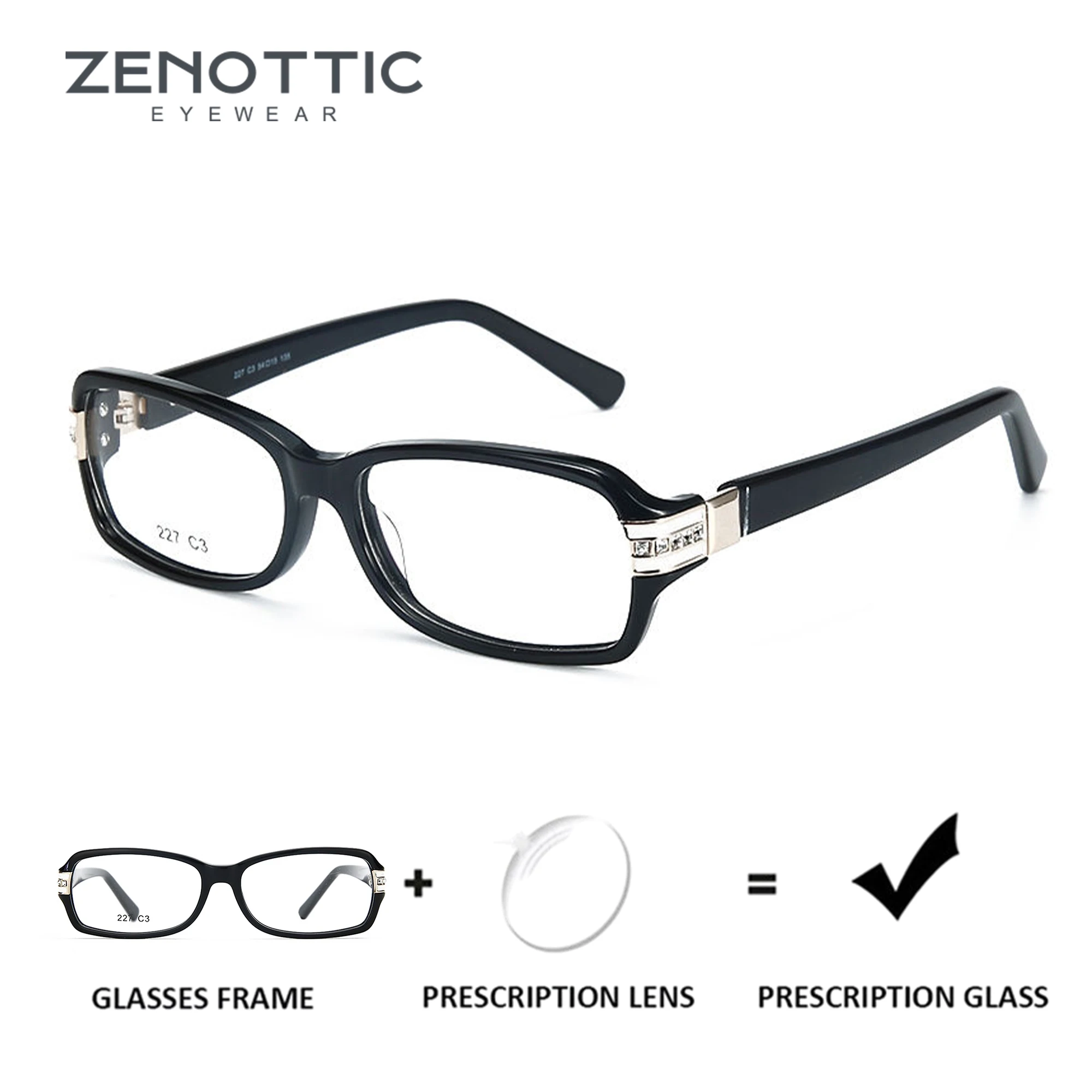 ﻿ zenottic (размер s) модные прямоугольные прогрессивные очки по рецепту