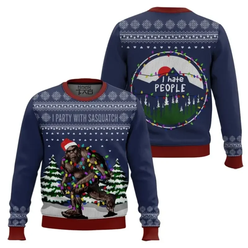 Удивительный уродливый рождественский свитер bigfoot - Фотография_4