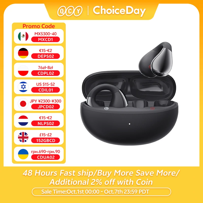 Qcy crossky c30 наушники-клипсы bluetooth 5