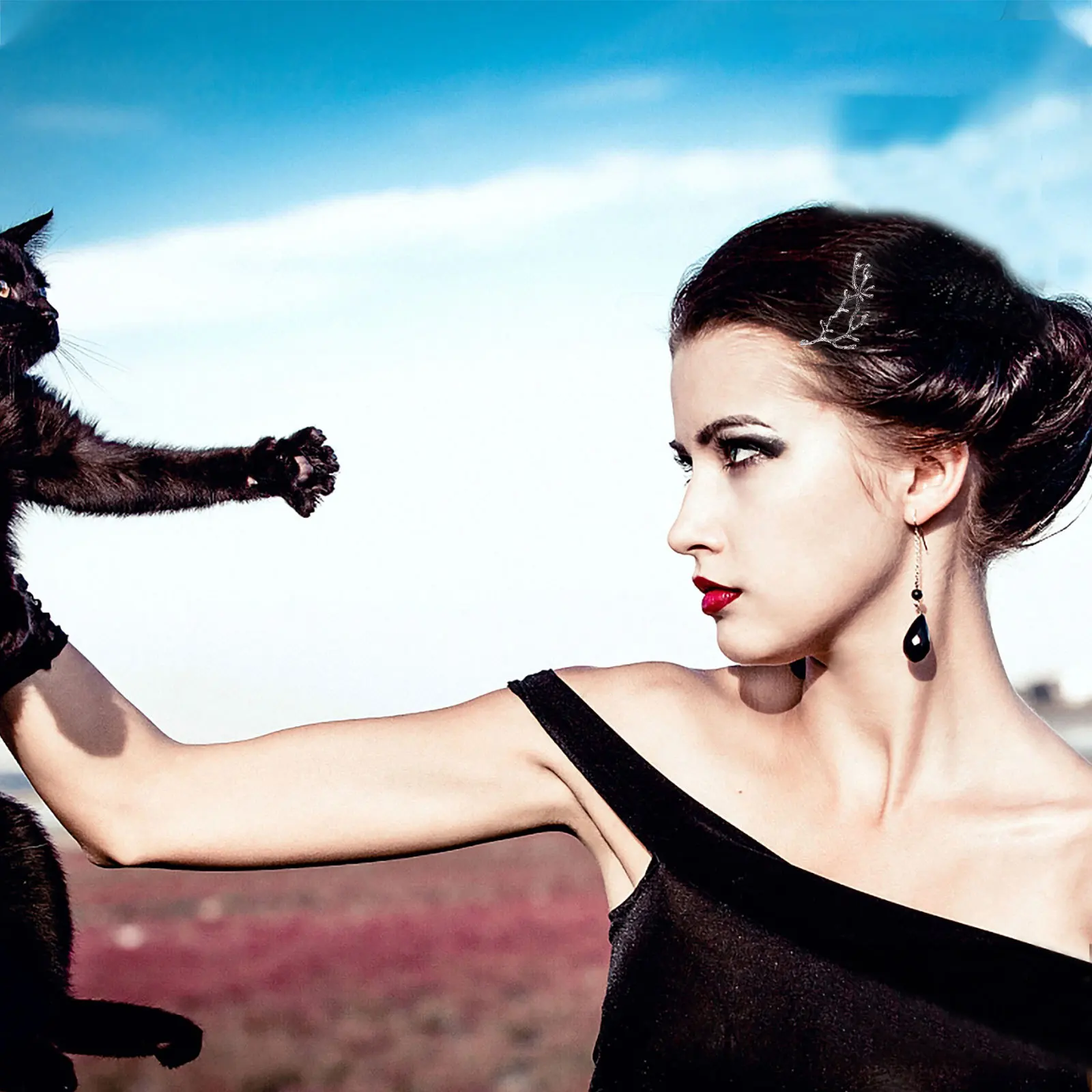 Заколки для волос с веткой рога