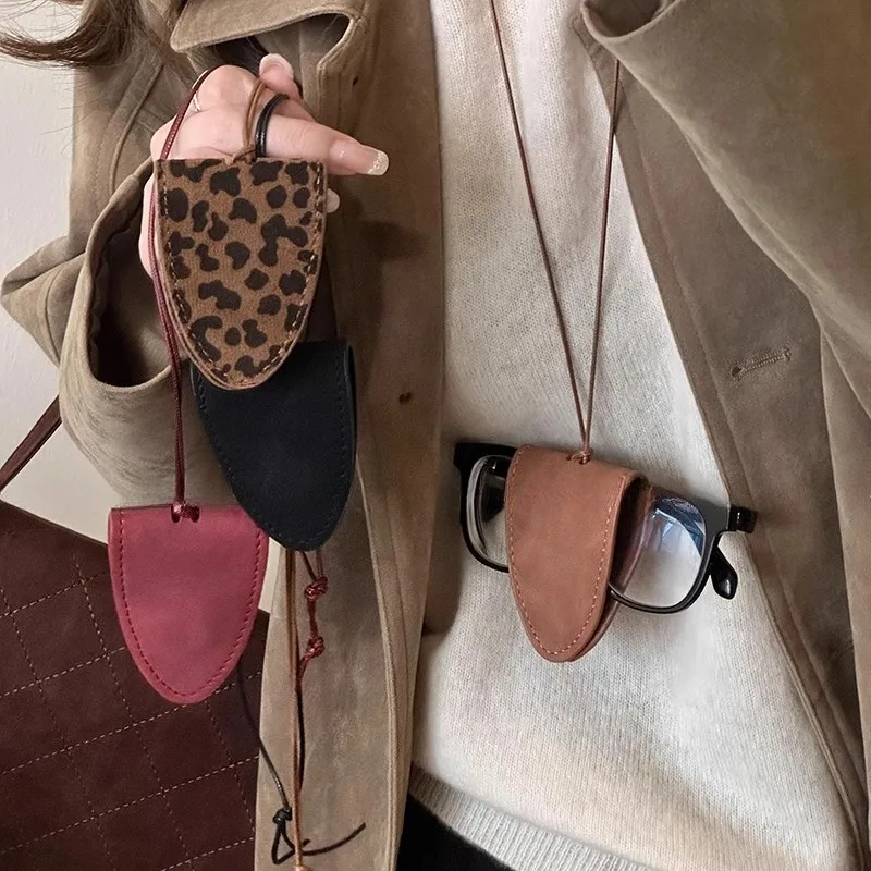 Леопардовая сумка для хранения очков