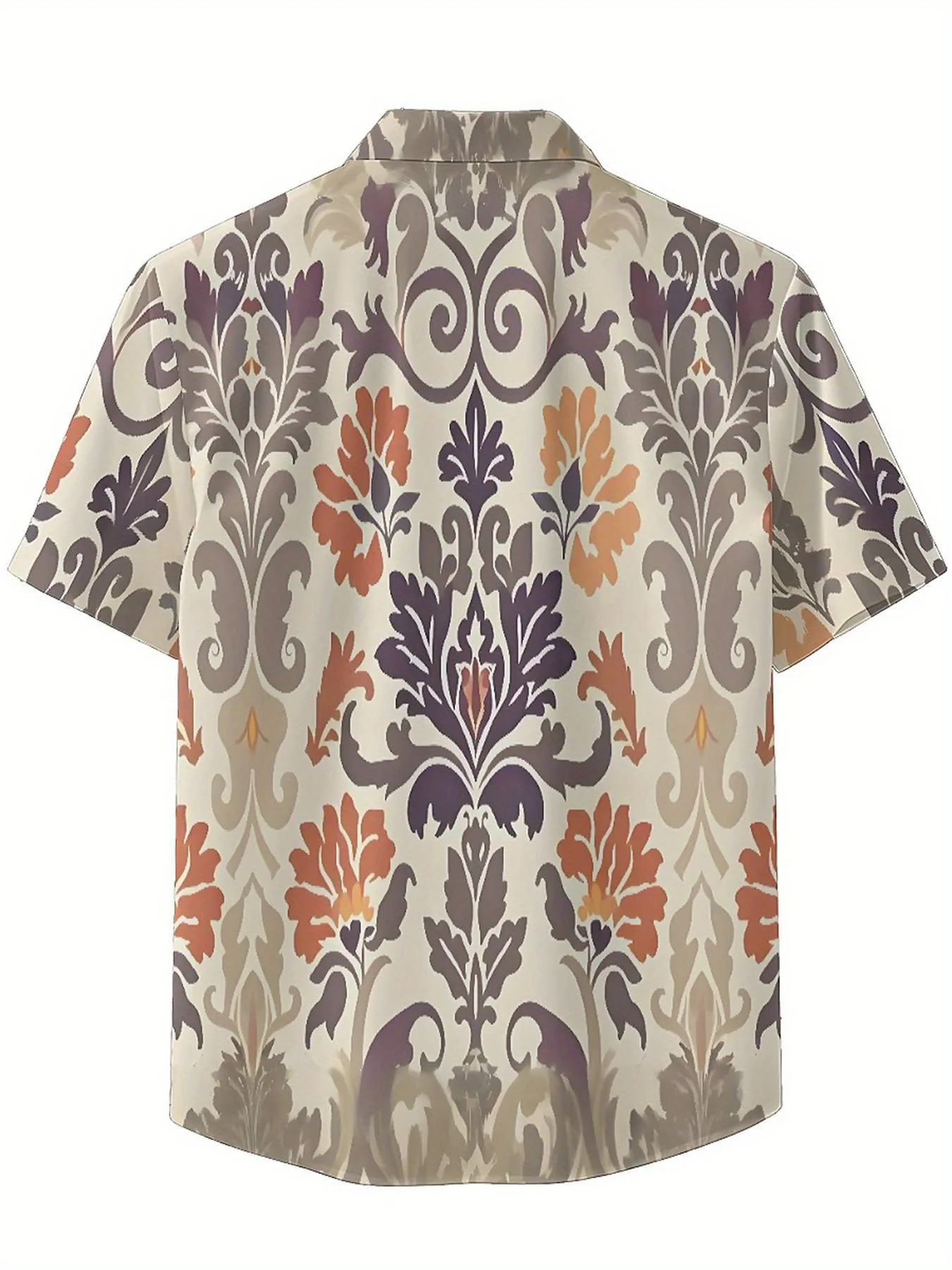 Мужские гавайские рубашки больших размеров с винтажным цветочным узором - Фотография_3