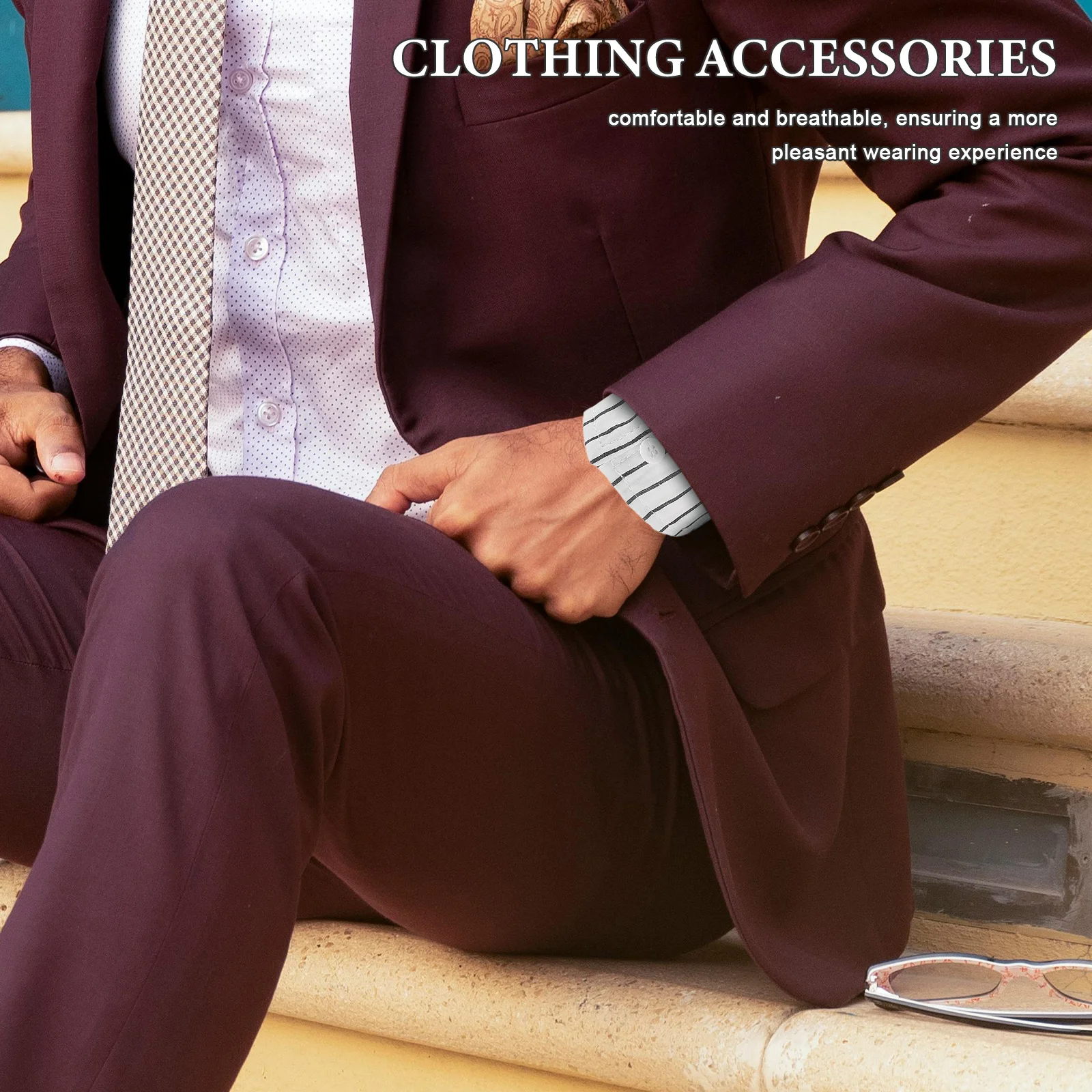 1 пара белых полосатых запястья для женщин и мужчин