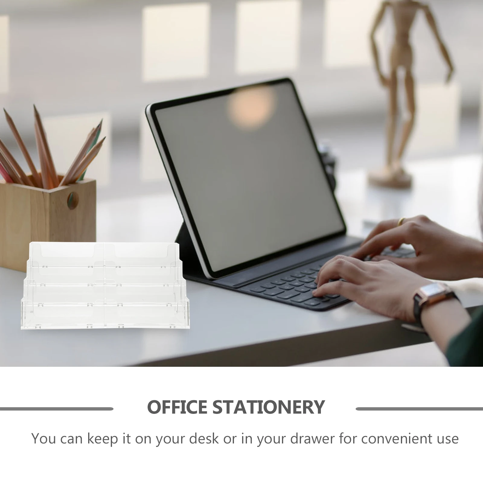 Деловой чехол, прозрачный настольный ящик для хранения для заметок - Фотография_2