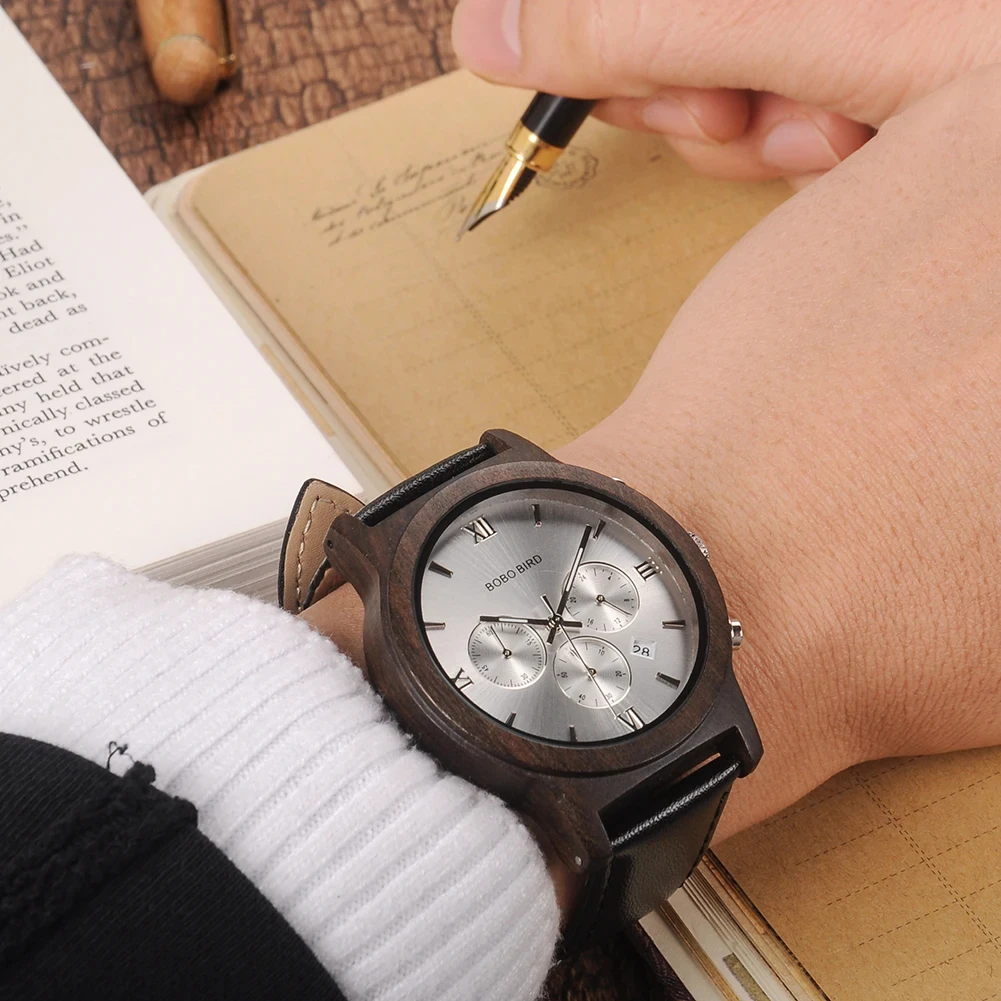 Деревянные мужские часы bobo bird - Фотография_5