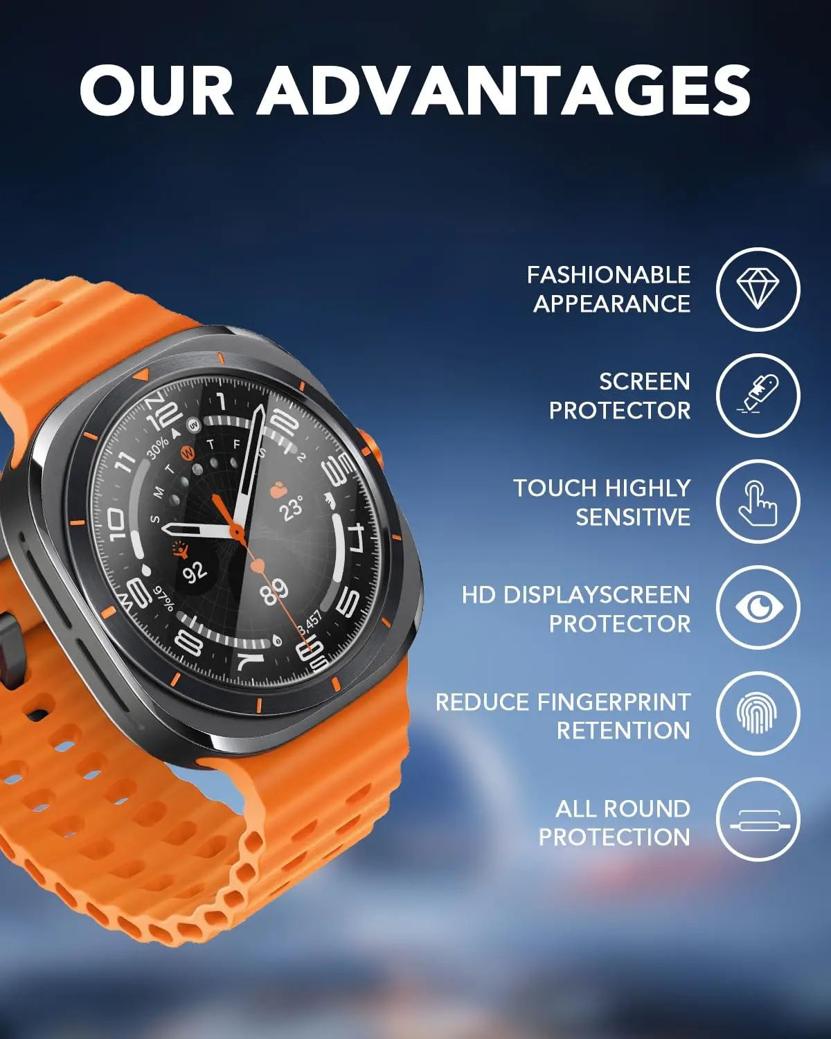 Закаленное стекло для samsung galaxy watch ultra 47 мм - Фотография_6