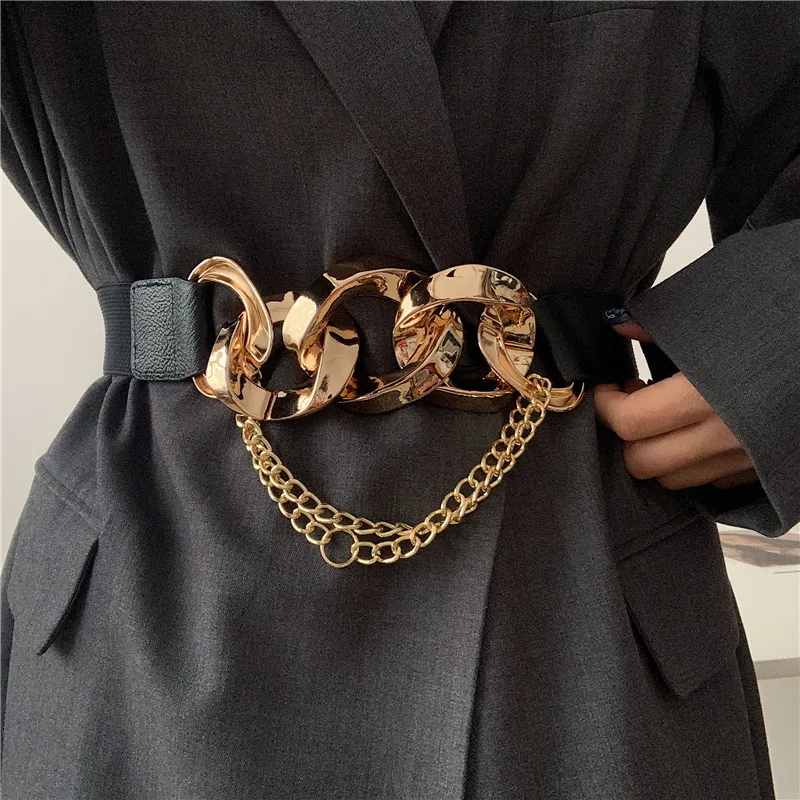 Ремень женский эластичный с цепочкой - Фотография_5