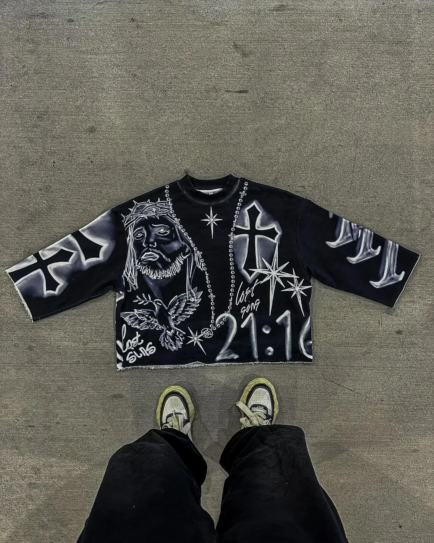Y2k ретро tie dye cross футболки