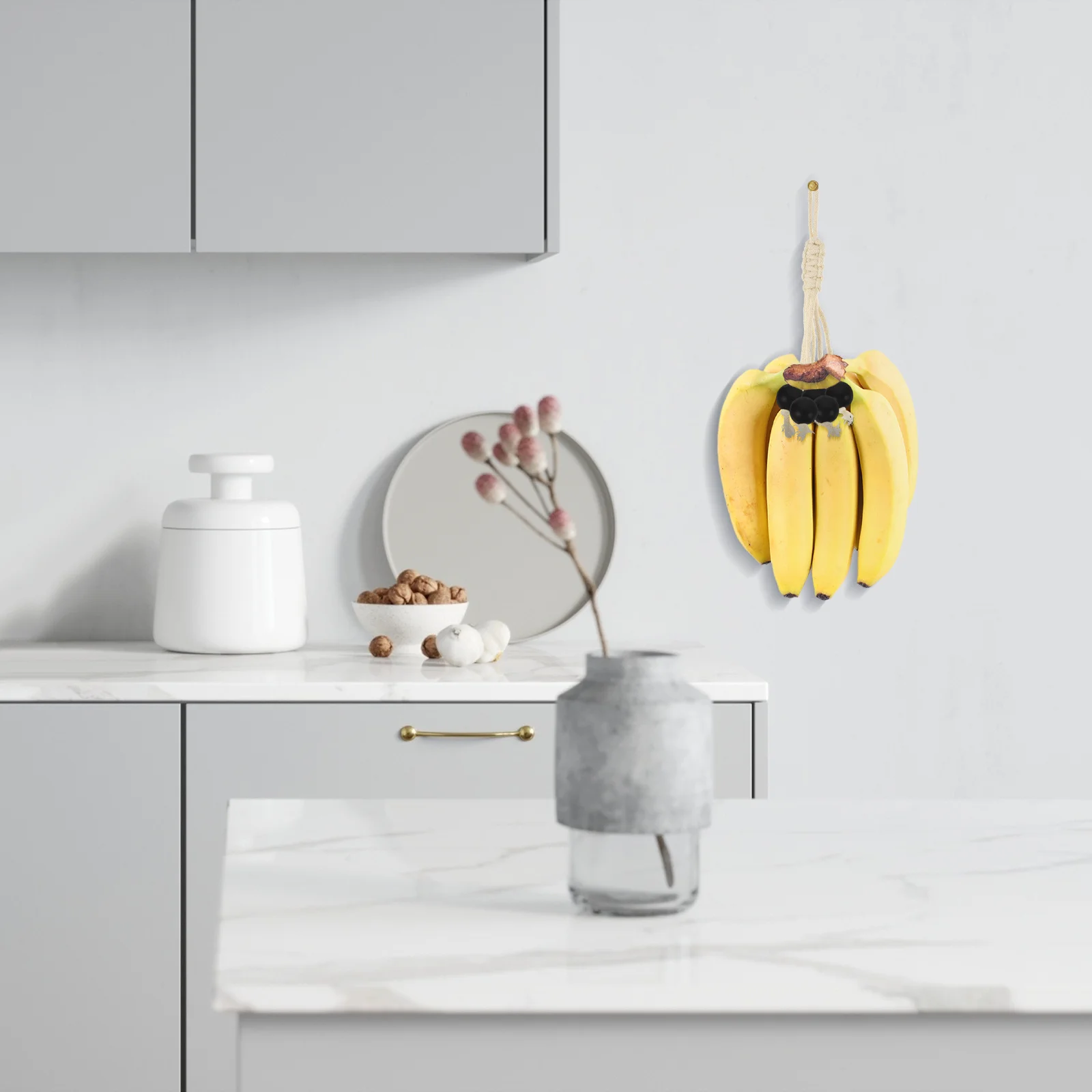 Вешалка ручной работы из хлопчатобумажной веревки и банана - Фотография_6