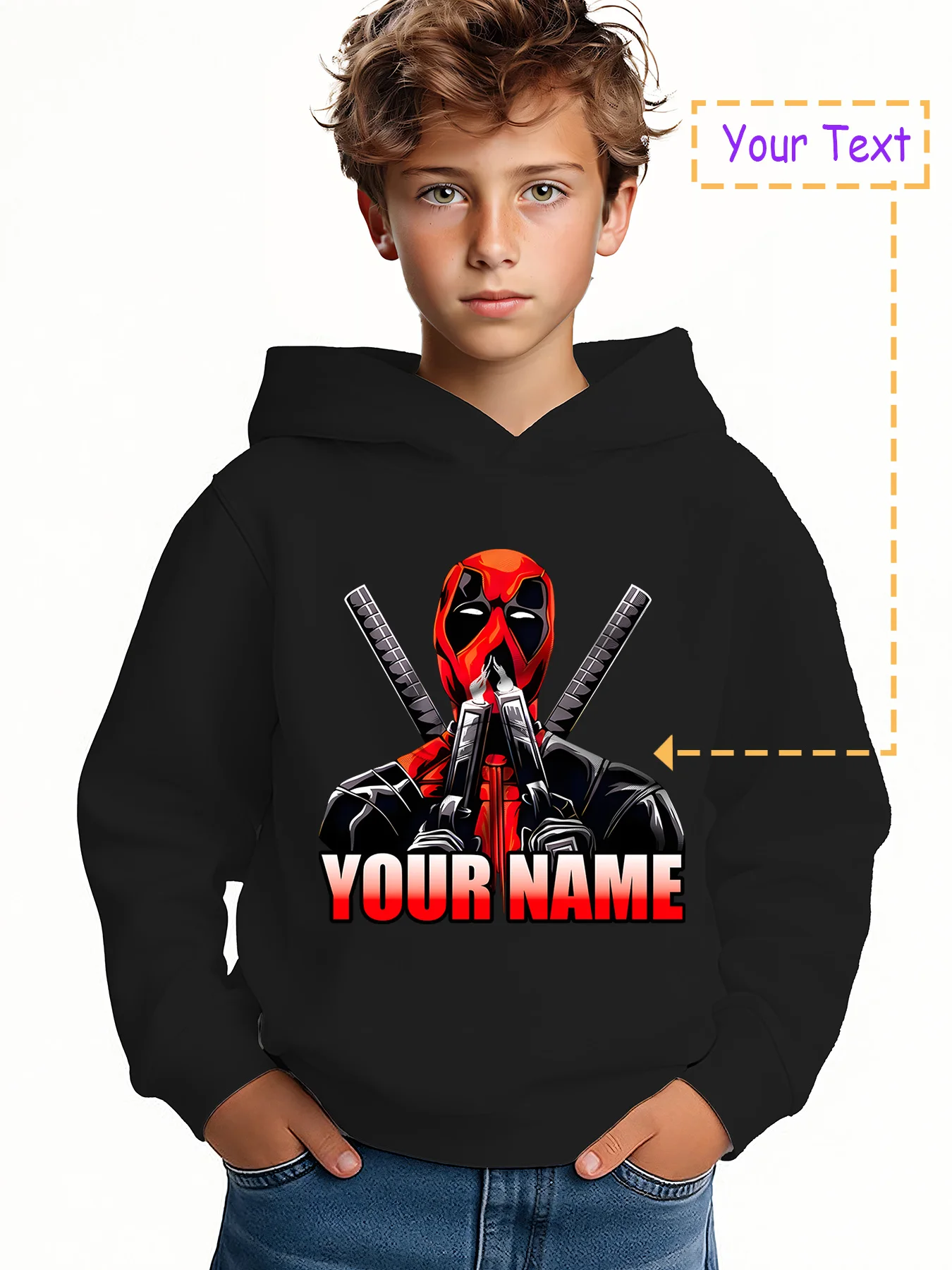 Miniso cool deadpool hoodie — двойные