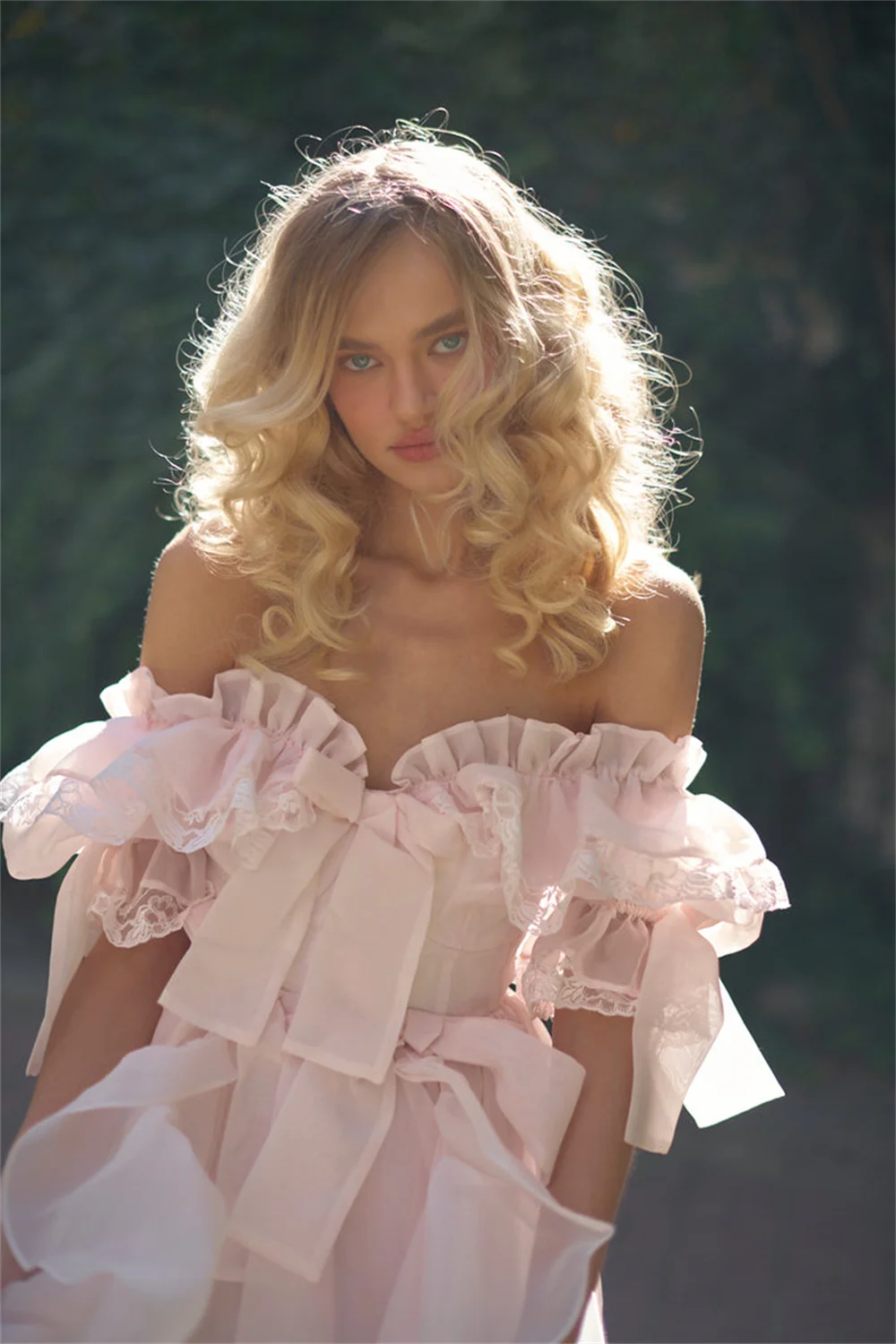 Sansa baby pink off shoulder prom - Фотография_5