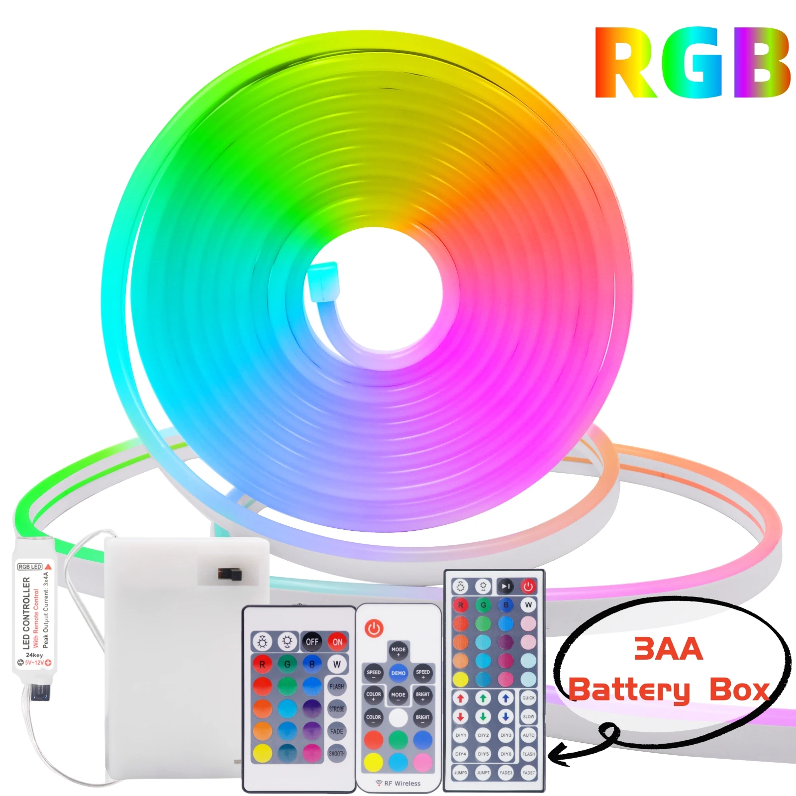 5v rgb неоновая лента 1m 2m 3m