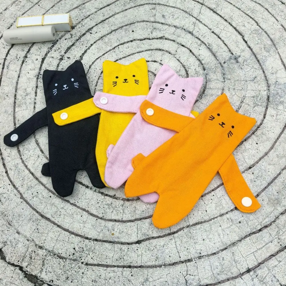 Холщовый кошелек для монет с рисунком кота