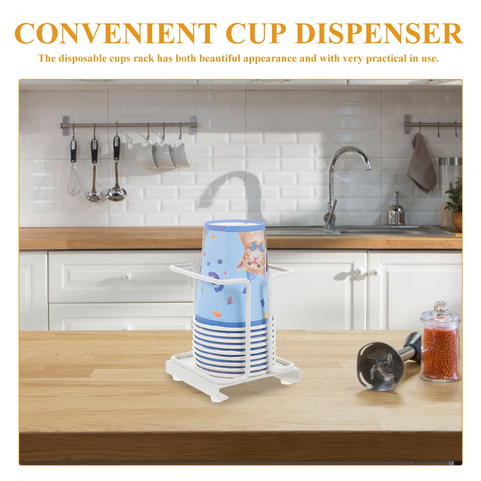 Настольный диспенсер для бумажных стаканчиков из углеродистой стали - Фотография_3