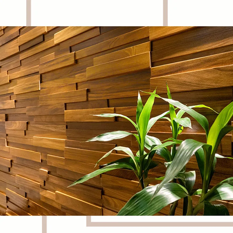 Мозаичная плитка из натурального тикового дерева 90x30 см - Фотография_5