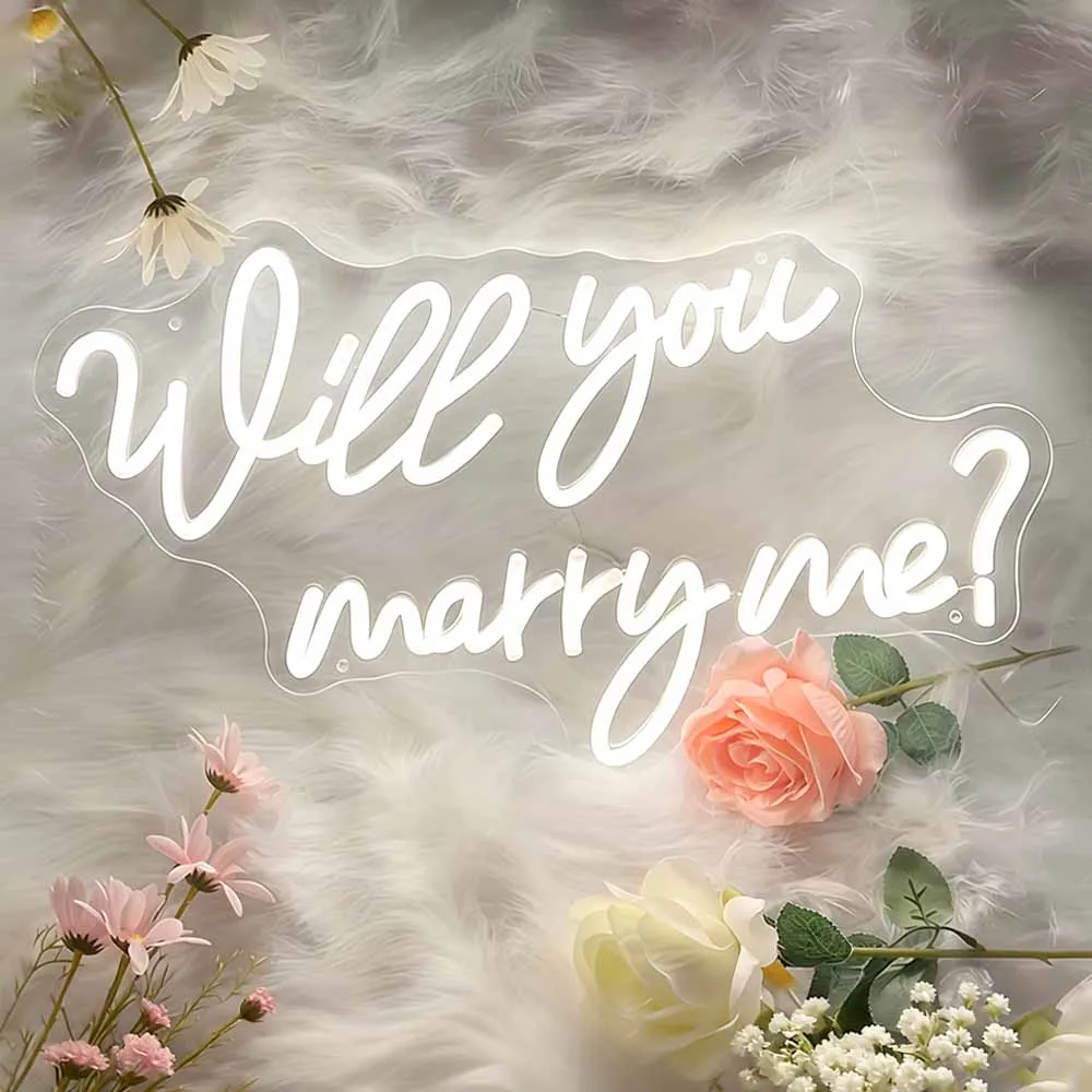Светодиодная неоновая вывеска «will you marry me» - Фотография_4