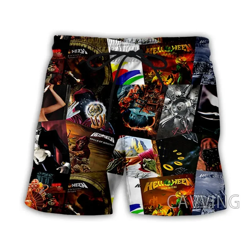 Летние пляжные шорты с 3d принтом helloween band - Фотография_3