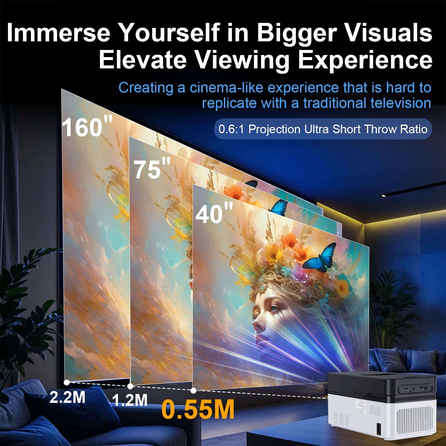 Проектор velec hy450 pro с портативной ручкой 900ansi - Фотография_3