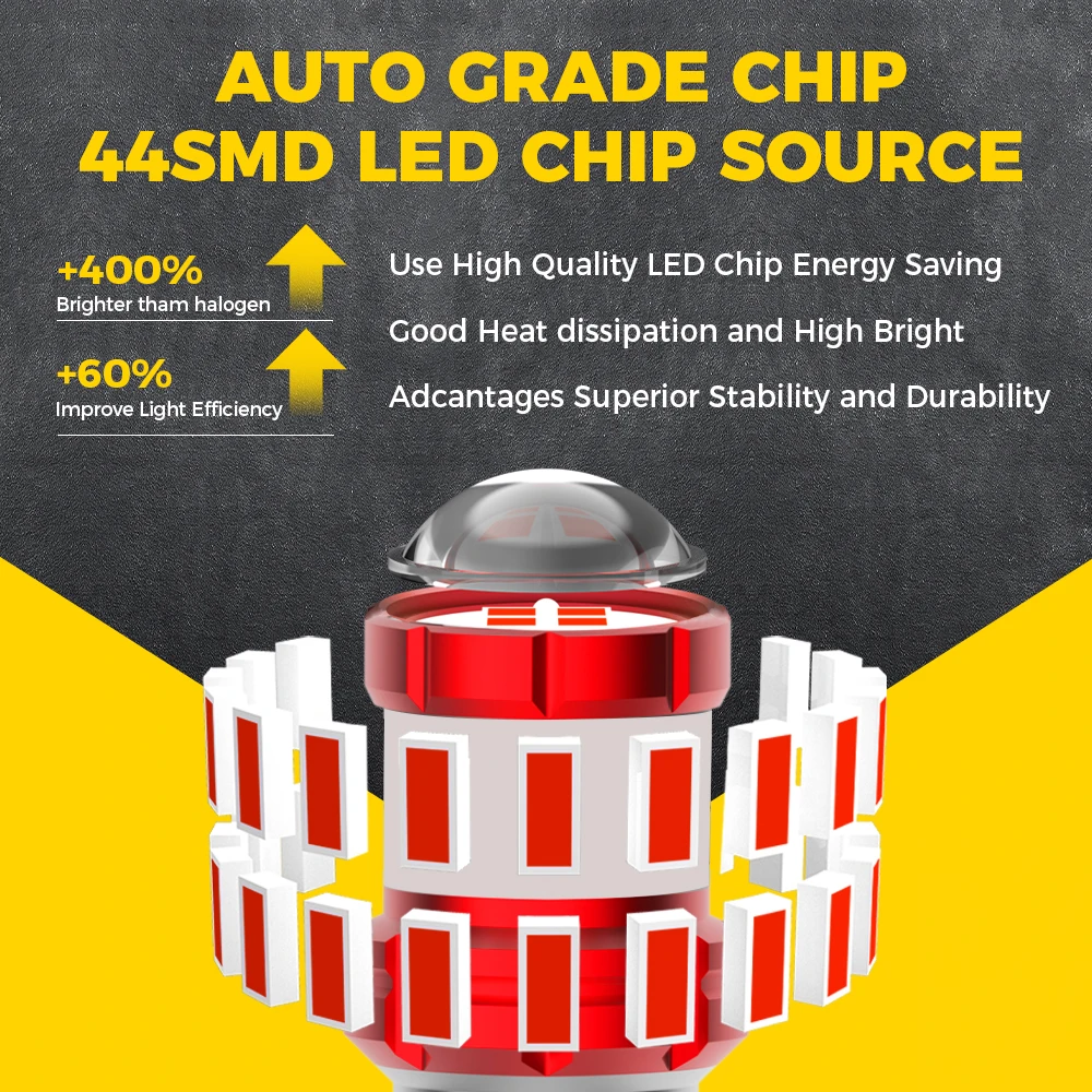 Bay15d t20 7443 w21/5w светодиодная красная - Фотография_5