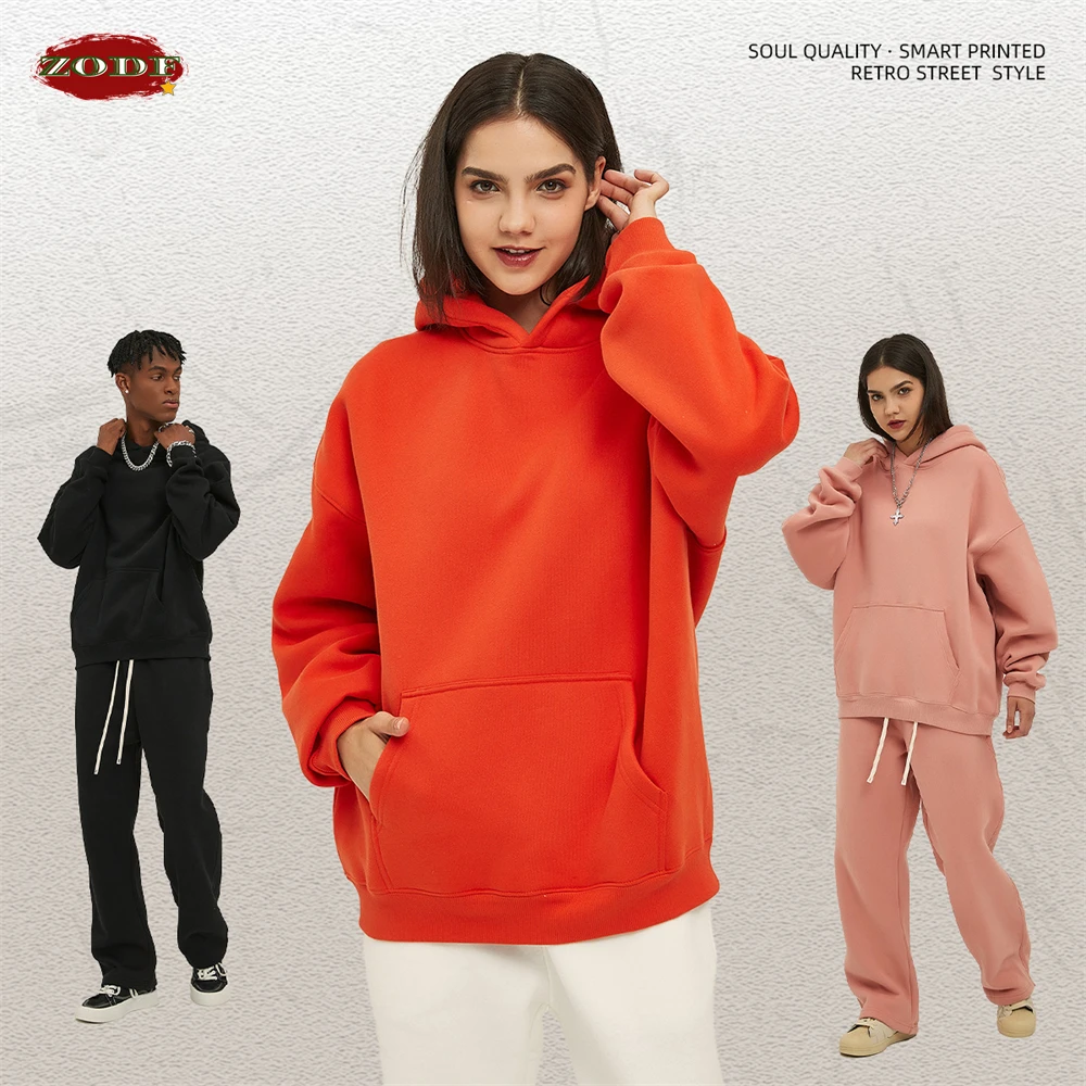 Zodf новые толстые флисовые толстовки с капюшоном 350 г/м2 для мужчин - Фотография_4