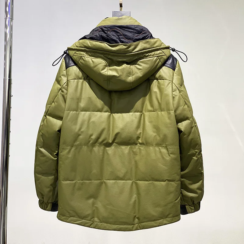 Мужской пуховик из воловьей кожи - Фотография_2