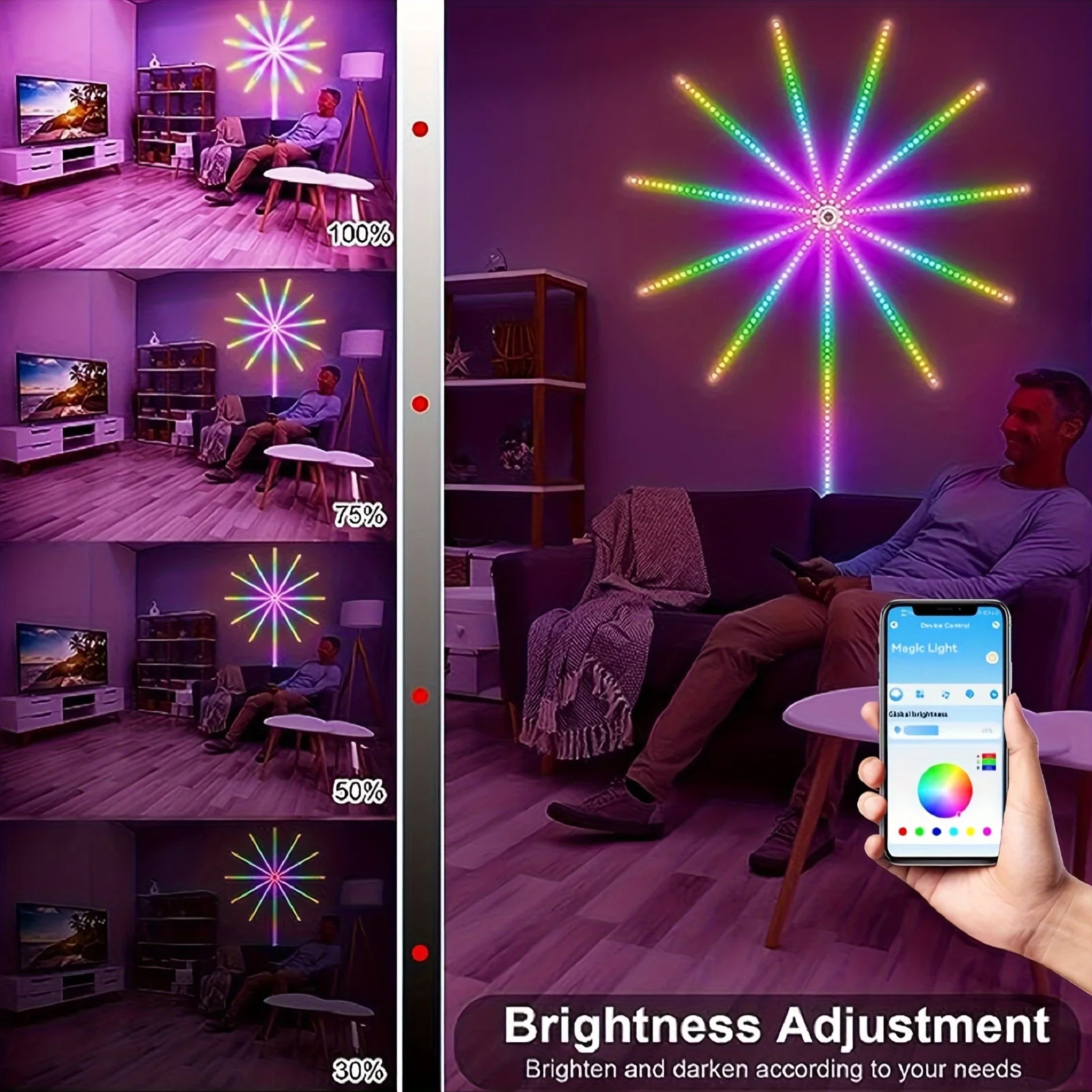 Приложение smart control ic led rgb фейерверк 10 шт - Фотография_4
