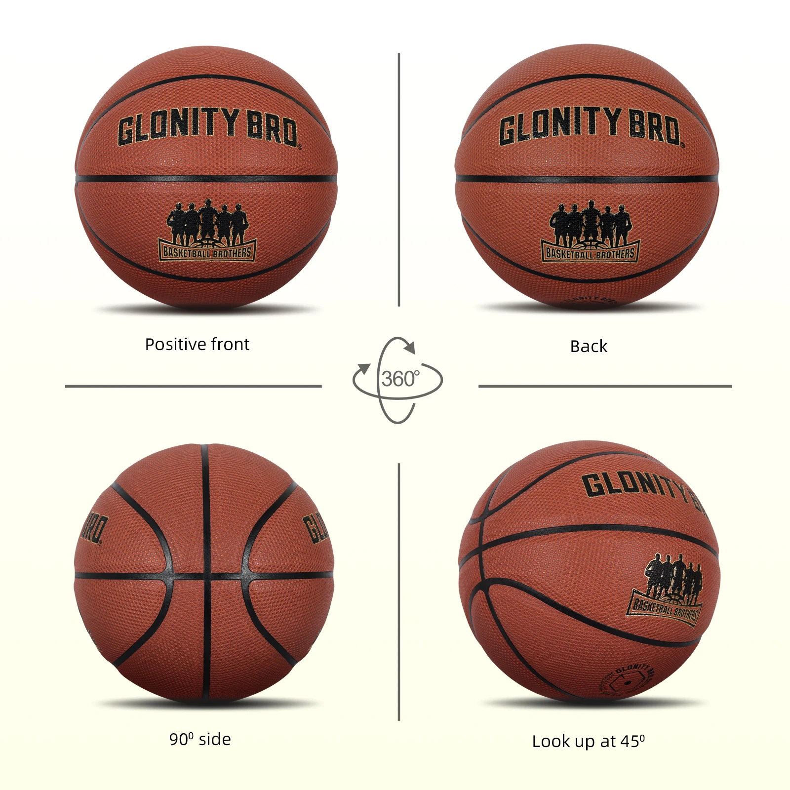 Высококачественный коричневый баскетбольный мяч из искусственной кожи - Фотография_6