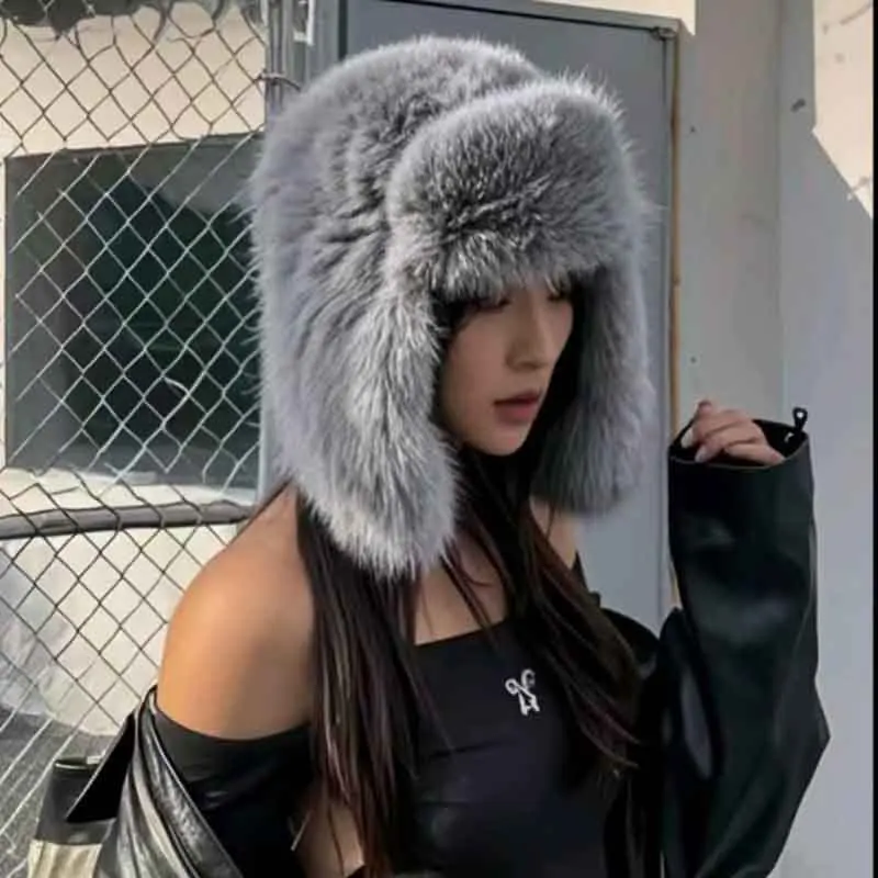 Пушистые шапки-бомберы из искусственного меха норки - Фотография_4