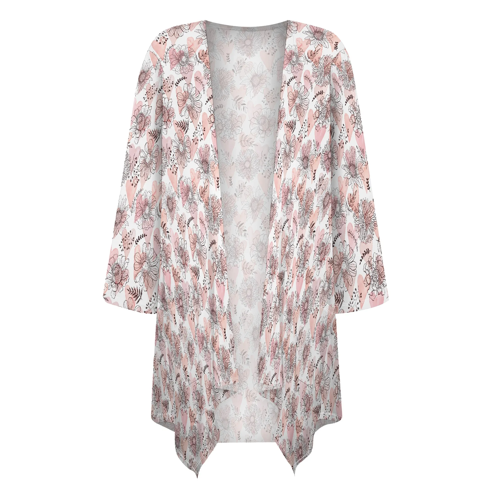 Женская легкая тонкая блузка с коротким рукавом и цветочным принтом - Фотография_2