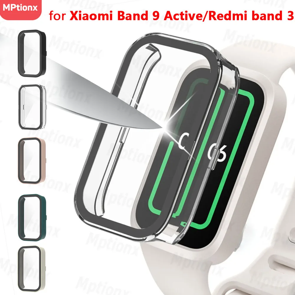 Закаленное стекло + чехол для xiaomi smart band 9
