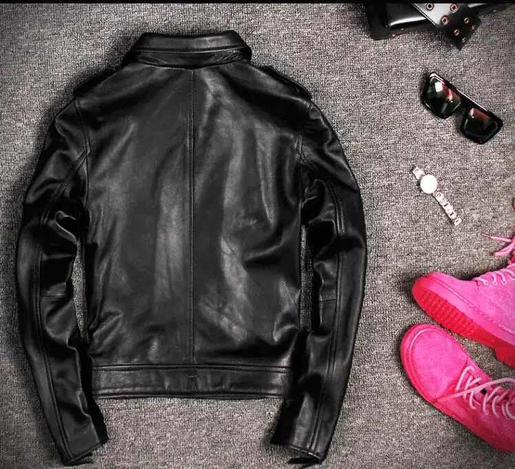 Женская короткая куртка yolanfairy из натуральной овечьей кожи - Фотография_4