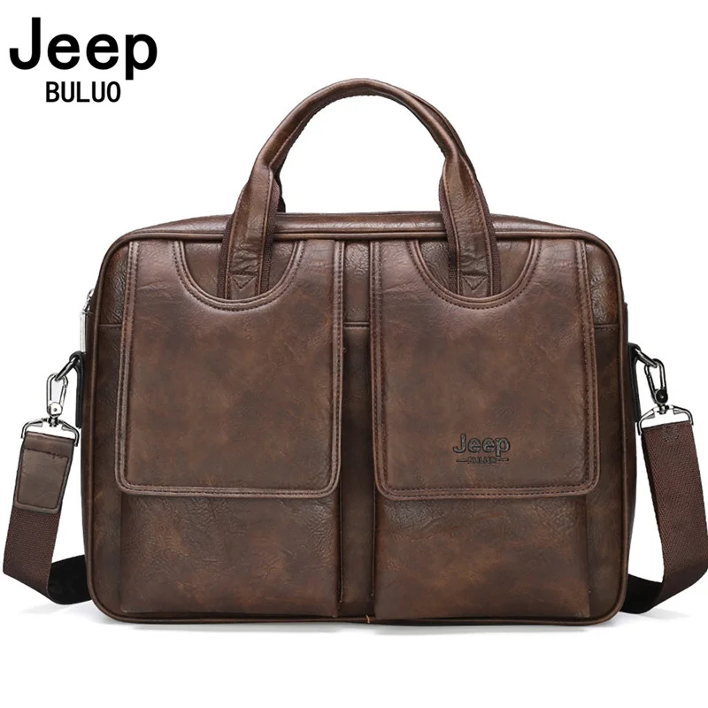Портфель jeep buluo мужской из спилковой кожи