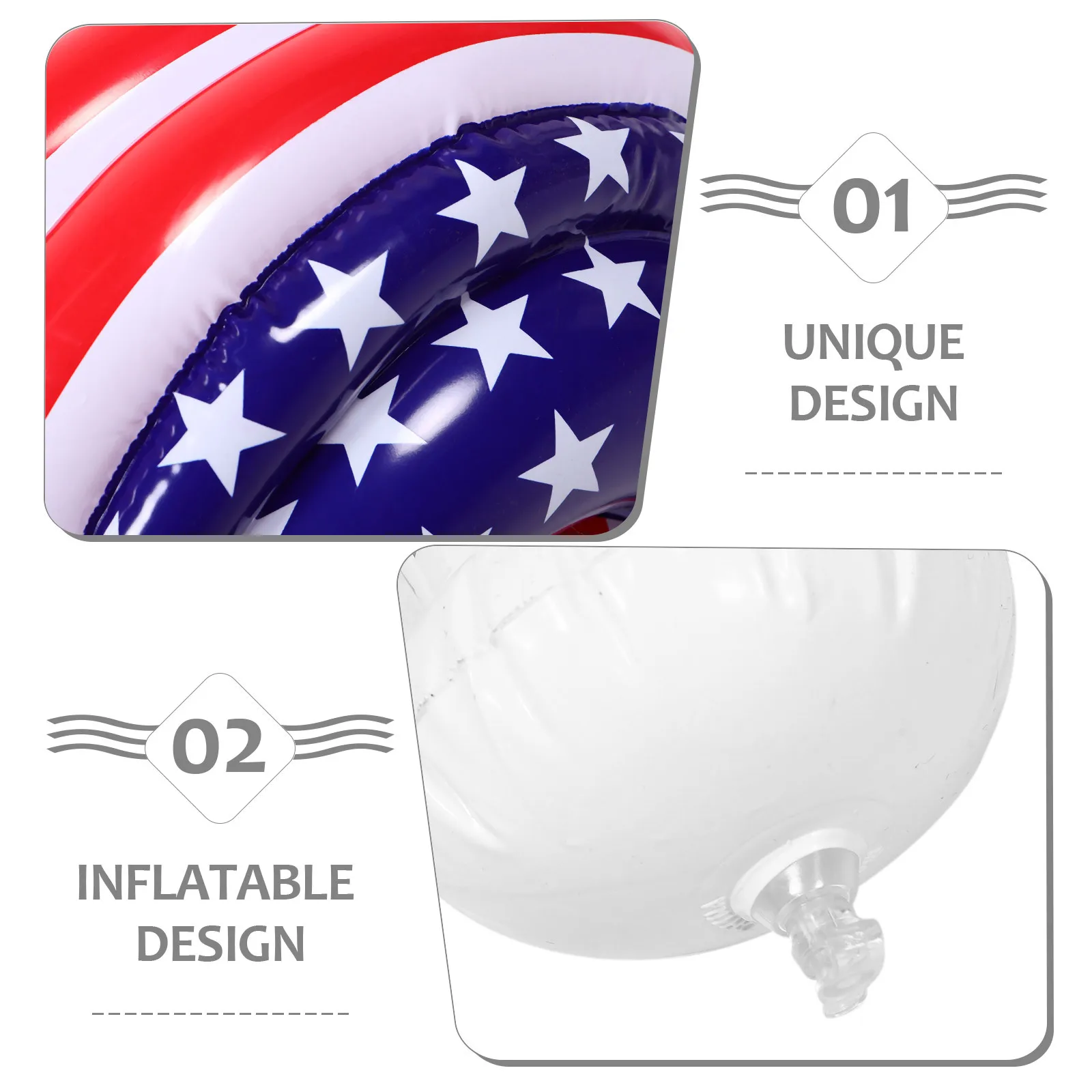 1 комплект, надувная бейсболка с американским флагом - Фотография_5
