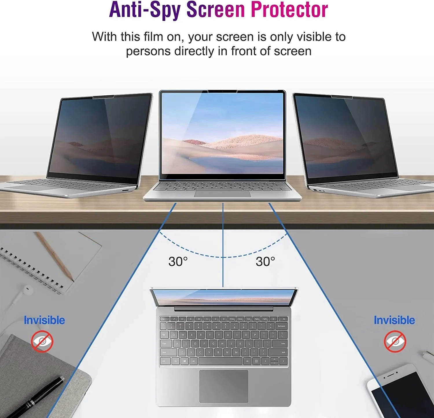 Защитная антибликовая пленка для 2022 microsoft surface laptop 5 13 - Фотография_3