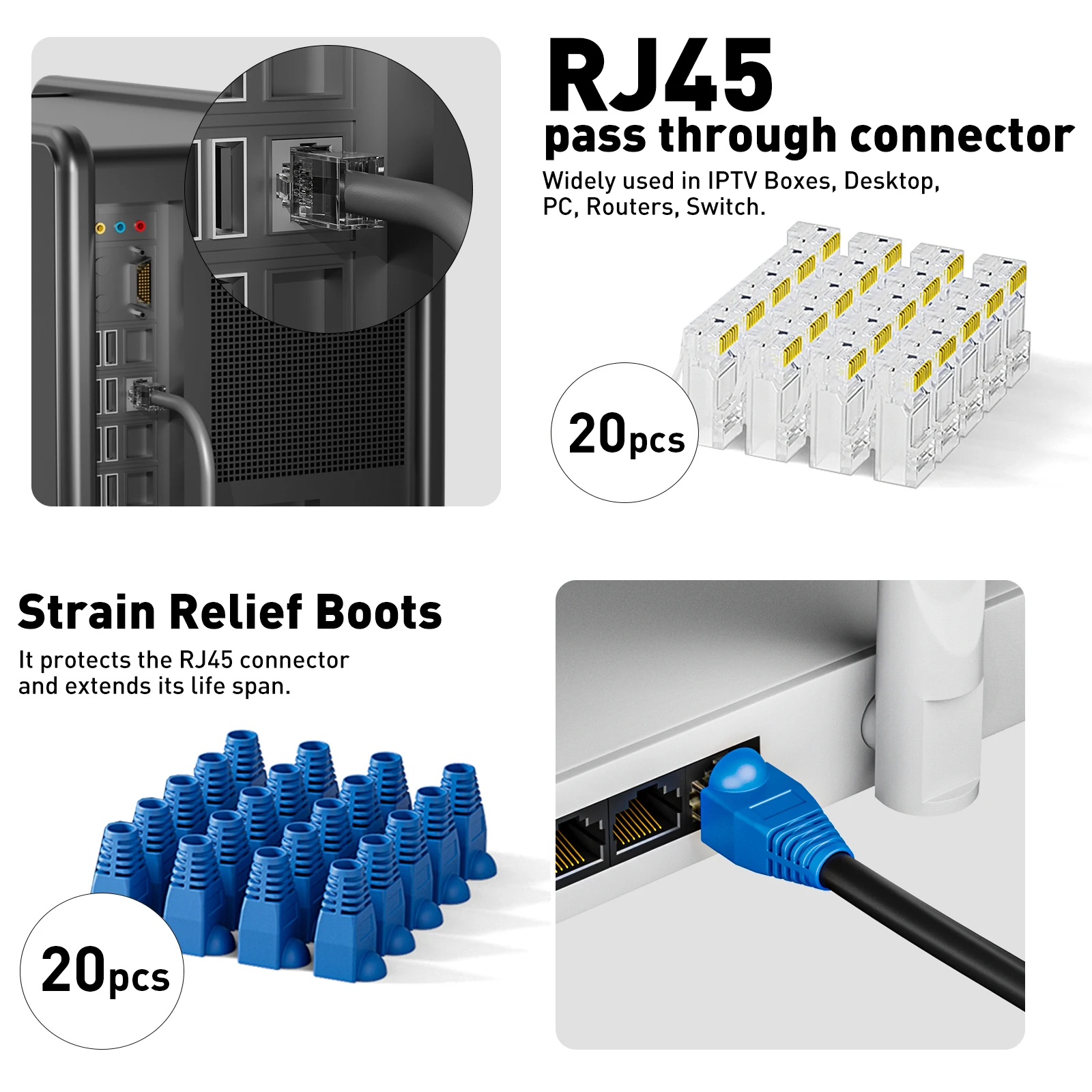 Набор сетевых инструментов zoerax rj45 с инструментом для обжима cat6 - Фотография_3