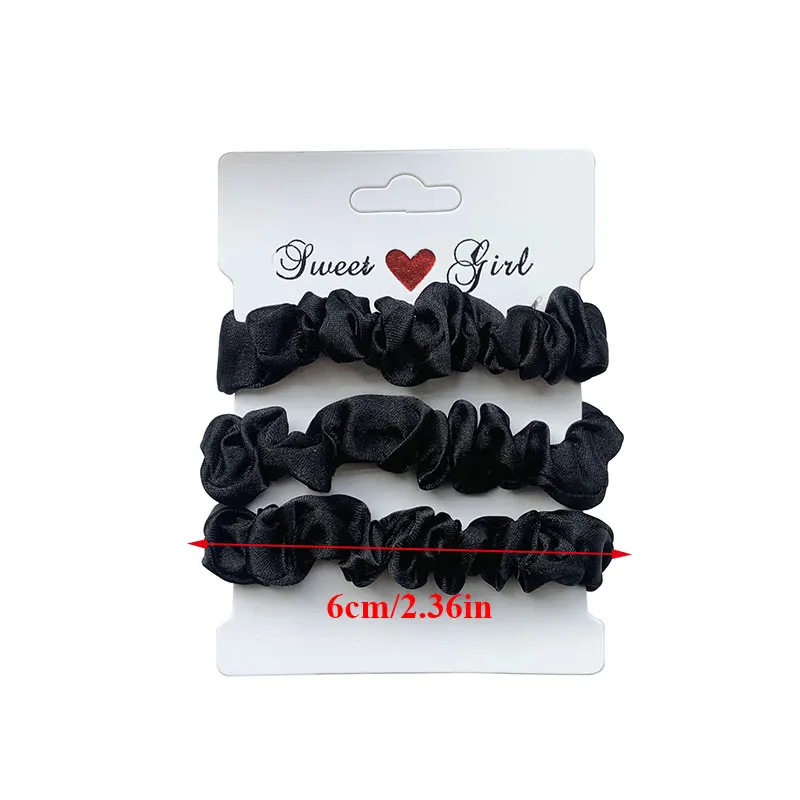 Комплект маленьких резинок для волос из шелкового атласа - Фотография_4