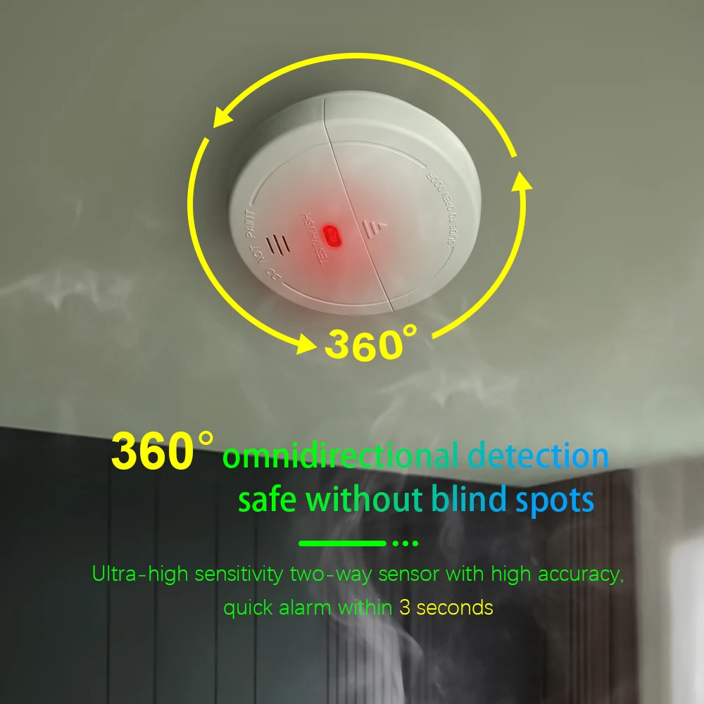 Беспроводной детектор дыма wifi tuya 433 мгц - Фотография_3