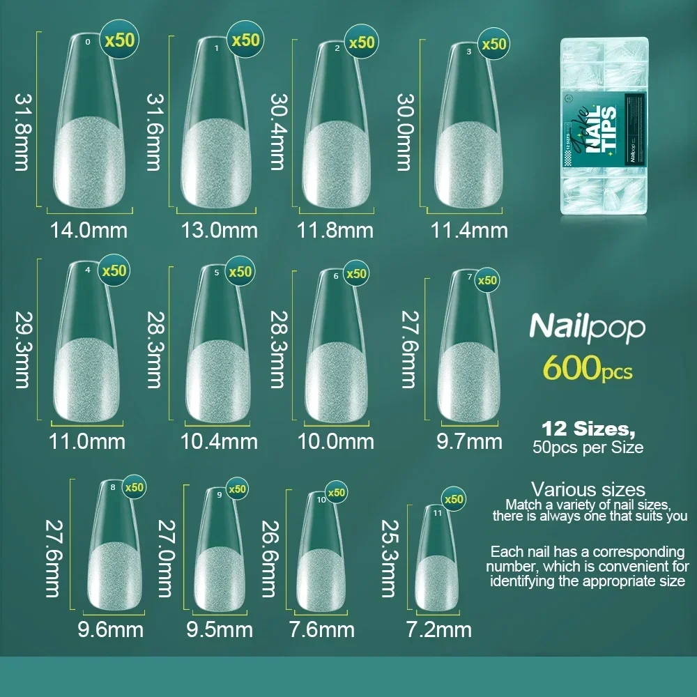 Nailpop 600pcs мягкий гель x типсы - Фотография_4