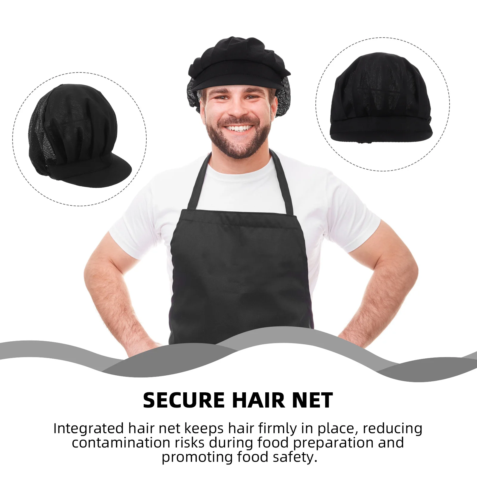 Дышащая сетчатая тканевая шляпа шеф-повара - Фотография_2