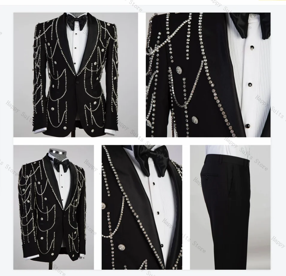 Роскошный мужской костюм с кристаллами и камнями
